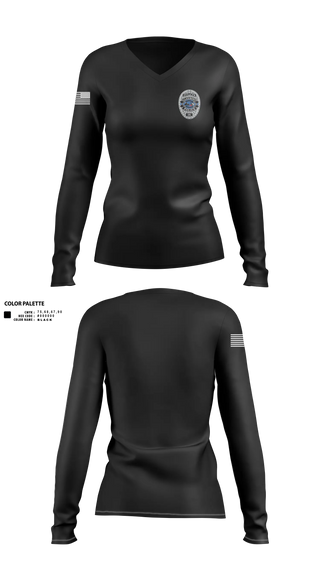 Womens Long Sleeve Vneck Shirt, Clermont PD, Police, Teamtime, Team time, sublimation, custom sports apparel, team uniforms, spirit wear, spiritwear, sports uniforms, custom shirts, team store, custom team store, fundraiser sports, apparel fundraiser