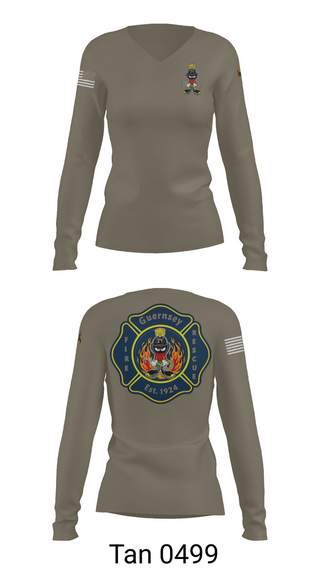 Womens Long Sleeve Vneck Shirt, Guernsey Fire & Rescue, , Teamtime, Team time, sublimation, custom sports apparel, team uniforms, spirit wear, spiritwear, sports uniforms, custom shirts, team store, custom team store, fundraiser sports, apparel fundraiser