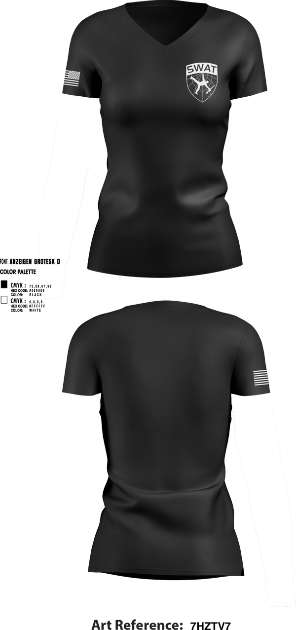 Womens Short Sleeve Vneck Shirt, SWAT, , Teamtime, Team time, sublimation, custom sports apparel, team uniforms, spirit wear, spiritwear, sports uniforms, custom shirts, team store, custom team store, fundraiser sports, apparel fundraiser