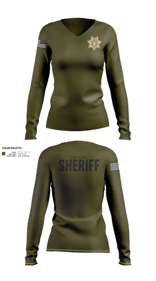Womens Long Sleeve Vneck Shirt, Butler County Sheriff’s Department, Police, Teamtime, Team time, sublimation, custom sports apparel, team uniforms, spirit wear, spiritwear, sports uniforms, custom shirts, team store, custom team store, fundraiser sports, apparel fundraiser