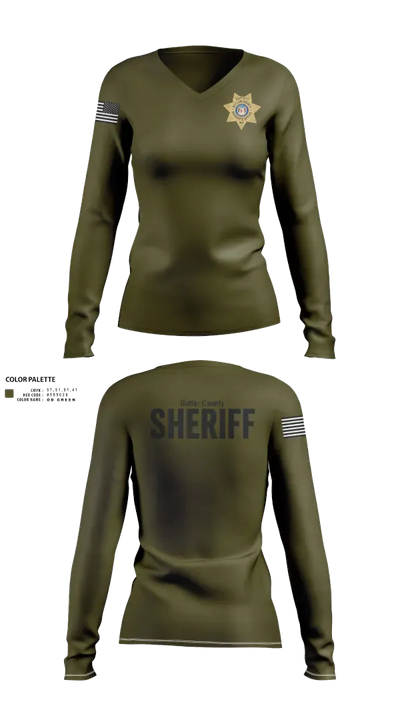 Butler County Sheriff’s Department 87460100 Women's Long Sleeve V-neck Shirt - 22