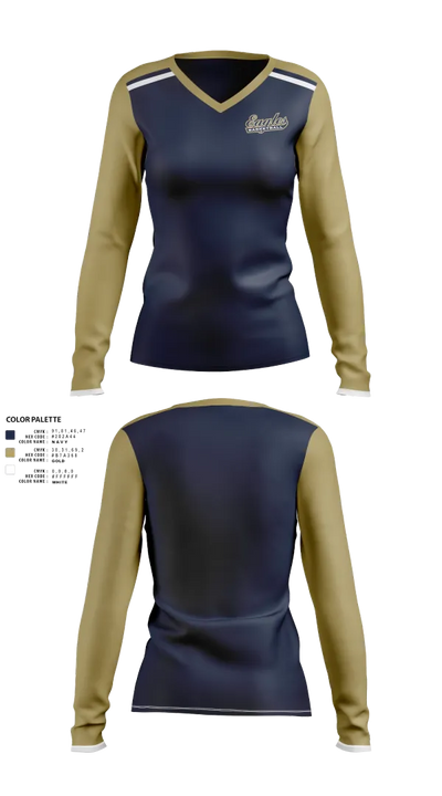 Jacksonville High School Basketball 50622898 Women's Long Sleeve V-neck Shirt - 21