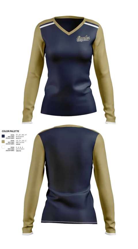 Womens Long Sleeve Vneck Shirt, Jacksonville High School Basketball, Women's Basketball, Teamtime, Team time, sublimation, custom sports apparel, team uniforms, spirit wear, spiritwear, sports uniforms, custom shirts, team store, custom team store, fundraiser sports, apparel fundraiser