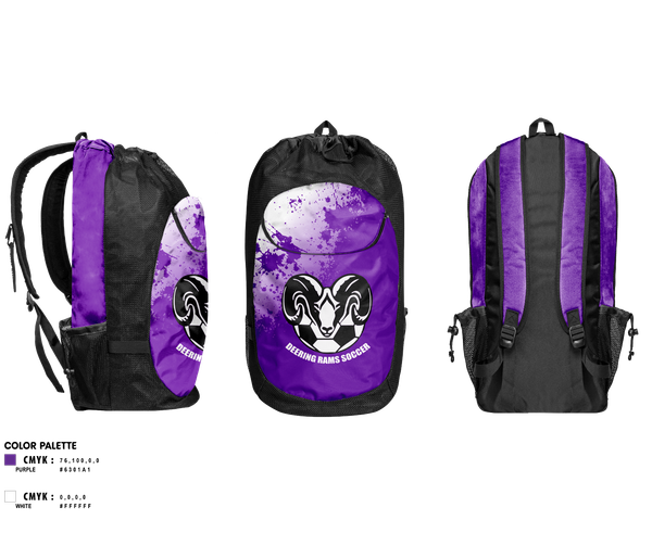 Gear Bag, Deering Rams Soccer, Men's Soccer, Teamtime, Team time, sublimation, custom sports apparel, team uniforms, spirit wear, spiritwear, sports uniforms, custom shirts, team store, custom team store, fundraiser sports, apparel fundraiser