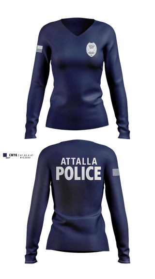 Womens Long Sleeve Vneck Shirt, Attalla Police Department, Police, Teamtime, Team time, sublimation, custom sports apparel, team uniforms, spirit wear, spiritwear, sports uniforms, custom shirts, team store, custom team store, fundraiser sports, apparel fundraiser