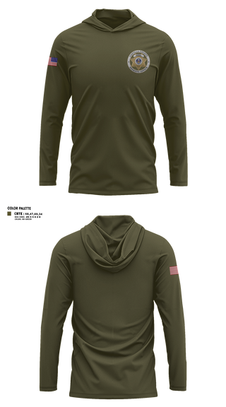 Long Sleeve Performance Shirt with hood, Costilla County Sheriff's Office, Police, Teamtime, Team time, sublimation, custom sports apparel, team uniforms, spirit wear, spiritwear, sports uniforms, custom shirts, team store, custom team store, fundraiser sports, apparel fundraiser