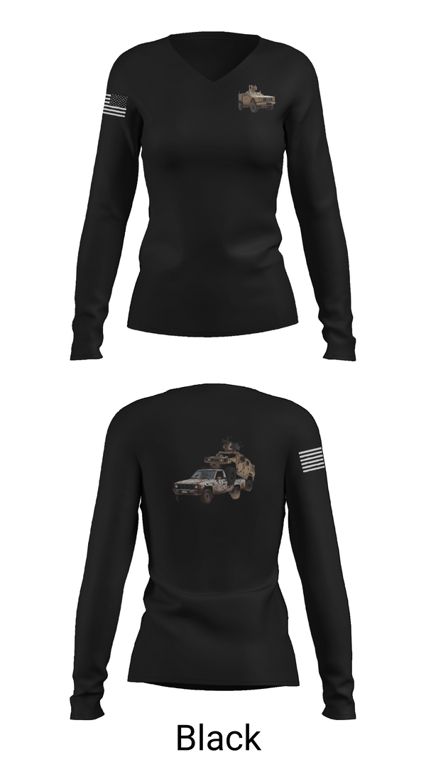 Womens Long Sleeve Vneck Shirt, 2-124th Infantry Regiment, Army, Teamtime, Team time, sublimation, custom sports apparel, team uniforms, spirit wear, spiritwear, sports uniforms, custom shirts, team store, custom team store, fundraiser sports, apparel fundraiser