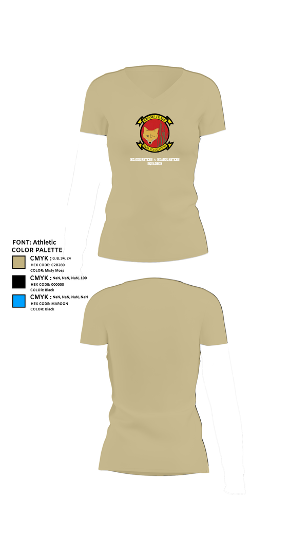 Womens Short Sleeve Vneck Shirt, Headquarters & Headquarters Squadron, , Teamtime, Team time, sublimation, custom sports apparel, team uniforms, spirit wear, spiritwear, sports uniforms, custom shirts, team store, custom team store, fundraiser sports, apparel fundraiser