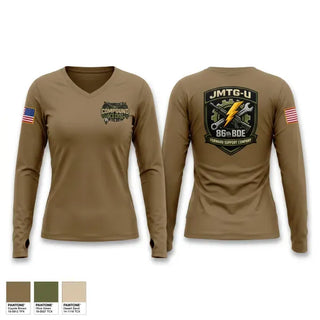 Womens Long Sleeve Vneck Shirt, LOG CELL, Army, Teamtime, Team time, sublimation, custom sports apparel, team uniforms, spirit wear, spiritwear, sports uniforms, custom shirts, team store, custom team store, fundraiser sports, apparel fundraiser