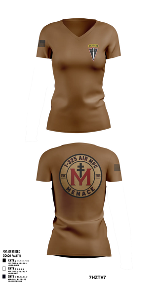 Womens Short Sleeve Vneck Shirt, MPC/1-325AIR, Army, Teamtime, Team time, sublimation, custom sports apparel, team uniforms, spirit wear, spiritwear, sports uniforms, custom shirts, team store, custom team store, fundraiser sports, apparel fundraiser