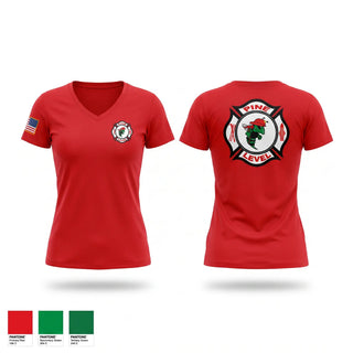 Womens Short Sleeve Vneck Shirt, Pine Level Fire Department, Fire Department, Teamtime, Team time, sublimation, custom sports apparel, team uniforms, spirit wear, spiritwear, sports uniforms, custom shirts, team store, custom team store, fundraiser sports, apparel fundraiser