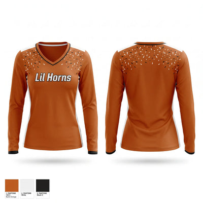 Lil’ Horns Women's Long Sleeve V-neck Shirt - 1