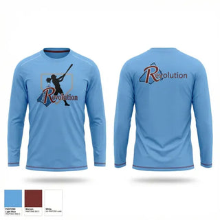 Long Sleeve Performance Shirt, Revolution Delco 14U White, Softball, Teamtime, Team time, sublimation, custom sports apparel, team uniforms, spirit wear, spiritwear, sports uniforms, custom shirts, team store, custom team store, fundraiser sports, apparel fundraiser