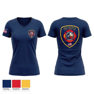 Womens Short Sleeve Vneck Shirt, New Fairview Fire Rescue, Fire Department, Teamtime, Team time, sublimation, custom sports apparel, team uniforms, spirit wear, spiritwear, sports uniforms, custom shirts, team store, custom team store, fundraiser sports, apparel fundraiser