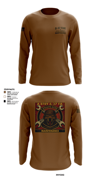 Long Sleeve Performance Shirt, 6-37 Field Artillery, Army, Teamtime, Team time, sublimation, custom sports apparel, team uniforms, spirit wear, spiritwear, sports uniforms, custom shirts, team store, custom team store, fundraiser sports, apparel fundraiser