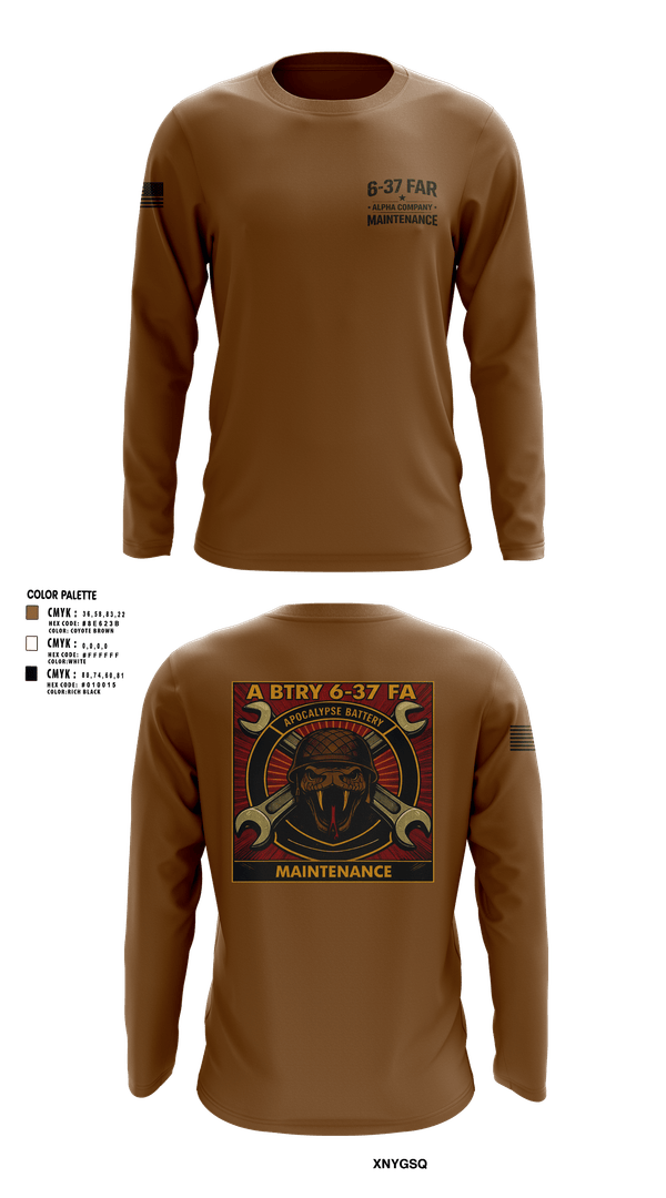 Long Sleeve Performance Shirt, 6-37 Field Artillery, Army, Teamtime, Team time, sublimation, custom sports apparel, team uniforms, spirit wear, spiritwear, sports uniforms, custom shirts, team store, custom team store, fundraiser sports, apparel fundraiser