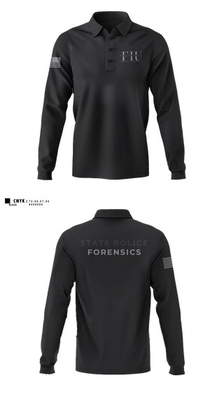 Long Sleeve Performance Polo, FORENSIC IDENTIFICATION UNIT, Police, Teamtime, Team time, sublimation, custom sports apparel, team uniforms, spirit wear, spiritwear, sports uniforms, custom shirts, team store, custom team store, fundraiser sports, apparel fundraiser