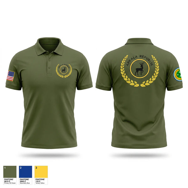 Short Sleeve Performance Polo, Appala Republic, Army, Teamtime, Team time, sublimation, custom sports apparel, team uniforms, spirit wear, spiritwear, sports uniforms, custom shirts, team store, custom team store, fundraiser sports, apparel fundraiser