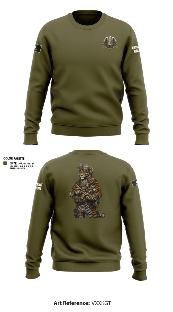 Crew Neck Sweatshirt, Louisiana State Guard, Army, Teamtime, Team time, sublimation, custom sports apparel, team uniforms, spirit wear, spiritwear, sports uniforms, custom shirts, team store, custom team store, fundraiser sports, apparel fundraiser