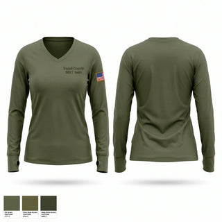 Womens Long Sleeve Vneck Shirt, Iredell County SERT Team, Police, Teamtime, Team time, sublimation, custom sports apparel, team uniforms, spirit wear, spiritwear, sports uniforms, custom shirts, team store, custom team store, fundraiser sports, apparel fundraiser
