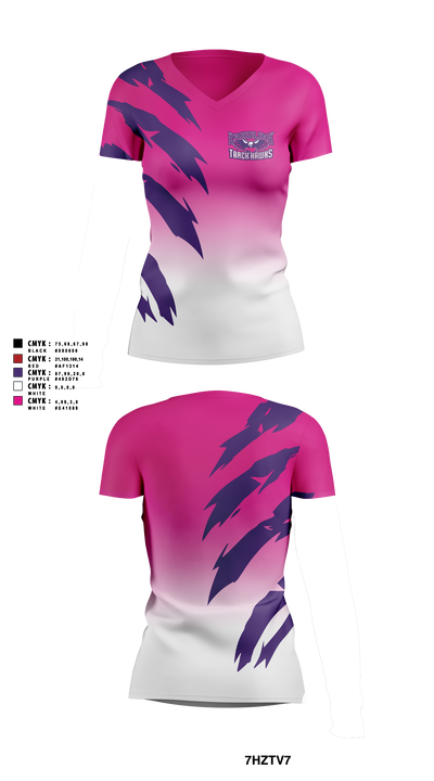 Carolina Track Hawks Women's Short Sleeve V-neck Shirt - 5