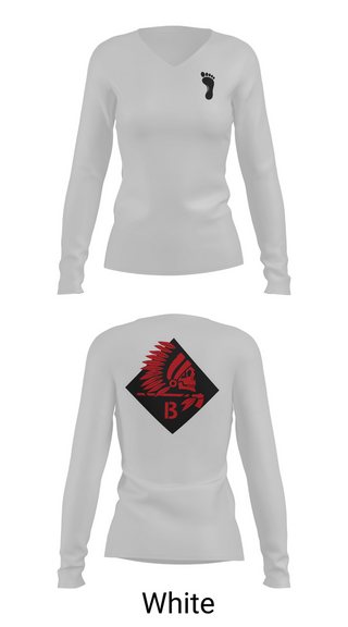 Womens Long Sleeve Vneck Shirt, Bco 2-501 PIR, Army, Teamtime, Team time, sublimation, custom sports apparel, team uniforms, spirit wear, spiritwear, sports uniforms, custom shirts, team store, custom team store, fundraiser sports, apparel fundraiser