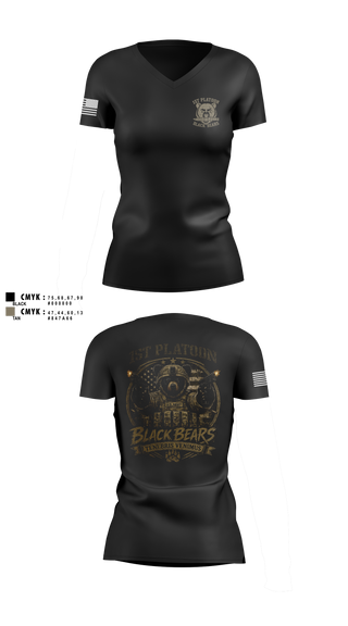 Womens Short Sleeve Vneck Shirt, 1ST PLT, 94MP, Army, Teamtime, Team time, sublimation, custom sports apparel, team uniforms, spirit wear, spiritwear, sports uniforms, custom shirts, team store, custom team store, fundraiser sports, apparel fundraiser