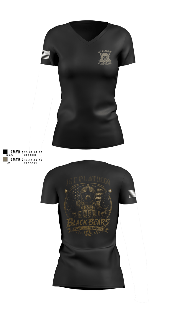 Womens Short Sleeve Vneck Shirt, 1ST PLT, 94MP, Army, Teamtime, Team time, sublimation, custom sports apparel, team uniforms, spirit wear, spiritwear, sports uniforms, custom shirts, team store, custom team store, fundraiser sports, apparel fundraiser
