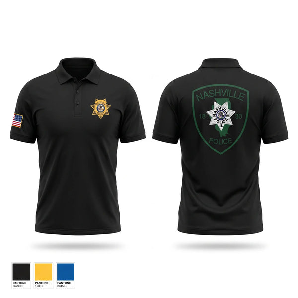 Short Sleeve Performance Polo, Nashville Police Department, Illinois, Police, Teamtime, Team time, sublimation, custom sports apparel, team uniforms, spirit wear, spiritwear, sports uniforms, custom shirts, team store, custom team store, fundraiser sports, apparel fundraiser