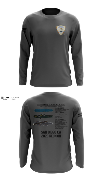Midway Veterans' Association 36317900 Long Sleeve Performance Shirt 1