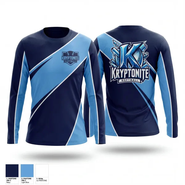 Long Sleeve Performance Shirt, Kryptonite 8U (Burns, TN), Softball, Teamtime, Team time, sublimation, custom sports apparel, team uniforms, spirit wear, spiritwear, sports uniforms, custom shirts, team store, custom team store, fundraiser sports, apparel fundraiser