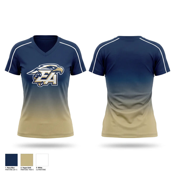 Womens Short Sleeve Vneck Shirt, Everett Alvarez Eagles, Women's Basketball, Teamtime, Team time, sublimation, custom sports apparel, team uniforms, spirit wear, spiritwear, sports uniforms, custom shirts, team store, custom team store, fundraiser sports, apparel fundraiser