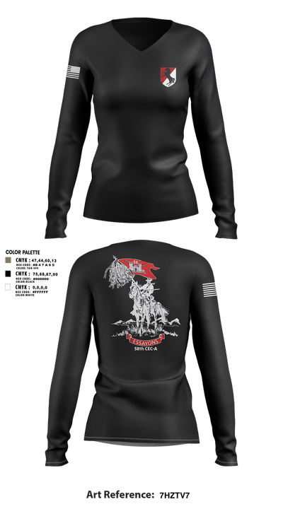58th CEC-A Women's Long Sleeve V-neck Shirt - 18