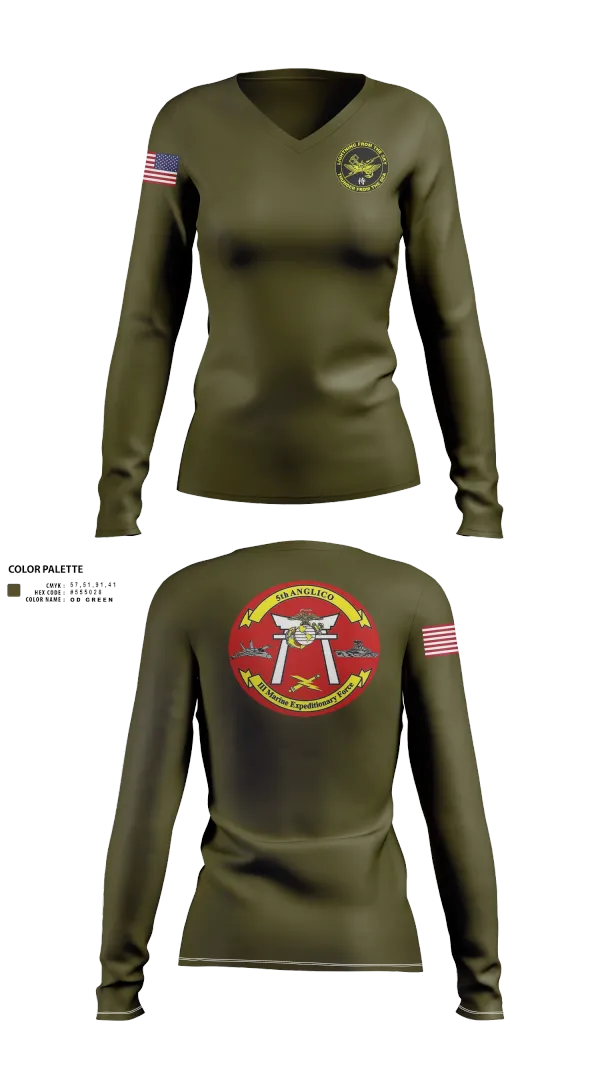 Womens Long Sleeve Vneck Shirt, 5th anglico, , Teamtime, Team time, sublimation, custom sports apparel, team uniforms, spirit wear, spiritwear, sports uniforms, custom shirts, team store, custom team store, fundraiser sports, apparel fundraiser