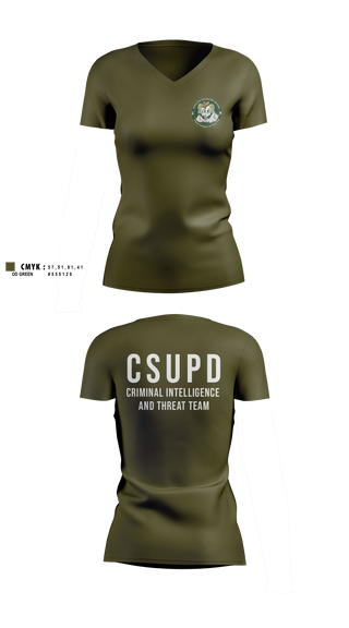 Womens Short Sleeve Vneck Shirt, Criminal Intelligence and Threat Team, Police, Teamtime, Team time, sublimation, custom sports apparel, team uniforms, spirit wear, spiritwear, sports uniforms, custom shirts, team store, custom team store, fundraiser sports, apparel fundraiser