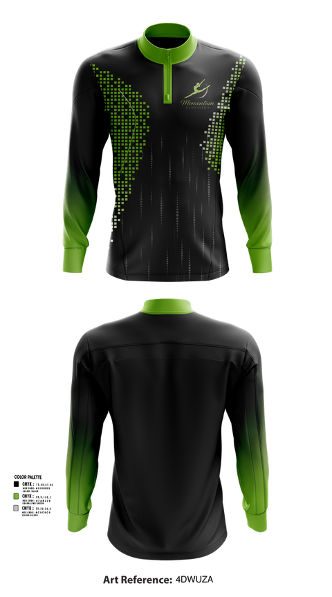Quarter Zip Jacket, Momentum Gymnastics, Spirit Store, Teamtime, Team time, sublimation, custom sports apparel, team uniforms, spirit wear, spiritwear, sports uniforms, custom shirts, team store, custom team store, fundraiser sports, apparel fundraiser