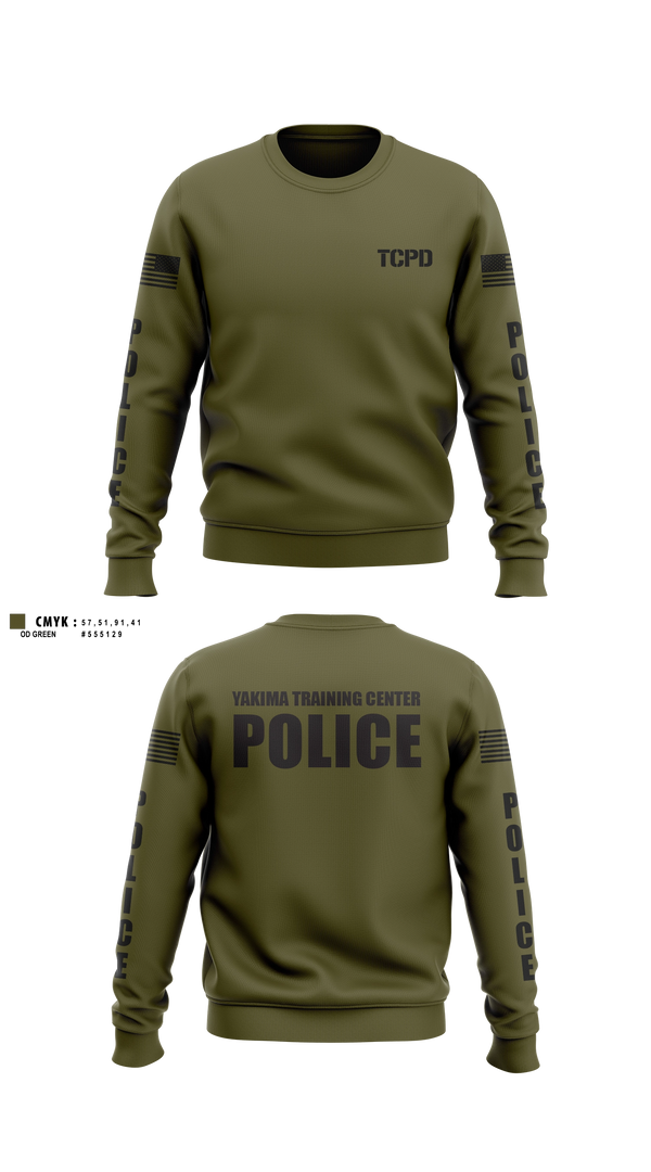Crew Neck Sweatshirt, Yakima Training Center Police Department, Police, Teamtime, Team time, sublimation, custom sports apparel, team uniforms, spirit wear, spiritwear, sports uniforms, custom shirts, team store, custom team store, fundraiser sports, apparel fundraiser