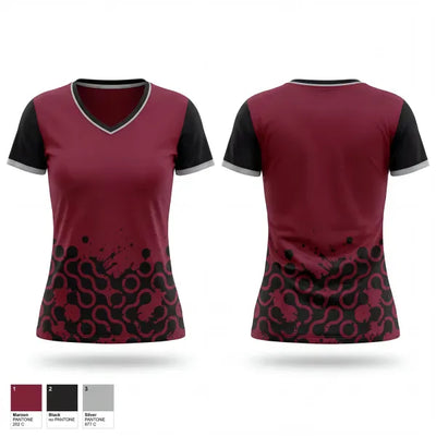Matawan Huskies 73366273 Women's Short Sleeve V-neck Shirt - 1