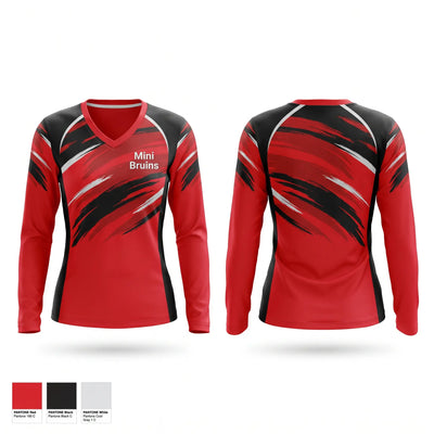 Mini Bruins Women's Long Sleeve V-neck Shirt - 1