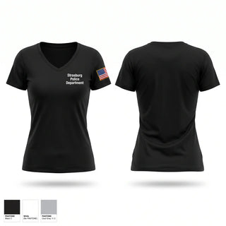 Womens Short Sleeve Vneck Shirt, Strasburg Police Department, Police, Teamtime, Team time, sublimation, custom sports apparel, team uniforms, spirit wear, spiritwear, sports uniforms, custom shirts, team store, custom team store, fundraiser sports, apparel fundraiser