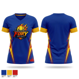Womens Short Sleeve Vneck Shirt, Downingtown Fury, Softball, Teamtime, Team time, sublimation, custom sports apparel, team uniforms, spirit wear, spiritwear, sports uniforms, custom shirts, team store, custom team store, fundraiser sports, apparel fundraiser