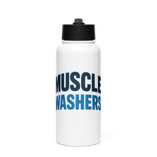 Muscle Washers 11384902 Stainless Steel Water Bottle with a Straw Lid