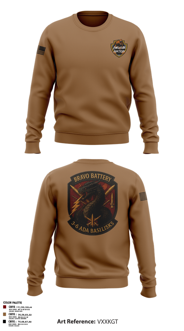 Crew Neck Sweatshirt, Bravo 3-6 ADA, Army, Teamtime, Team time, sublimation, custom sports apparel, team uniforms, spirit wear, spiritwear, sports uniforms, custom shirts, team store, custom team store, fundraiser sports, apparel fundraiser
