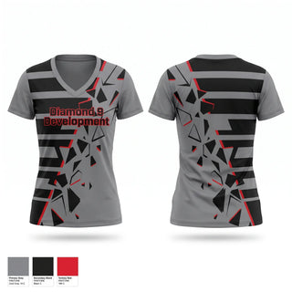 Womens Short Sleeve Vneck Shirt, Diamond 9 Development, Baseball, Teamtime, Team time, sublimation, custom sports apparel, team uniforms, spirit wear, spiritwear, sports uniforms, custom shirts, team store, custom team store, fundraiser sports, apparel fundraiser