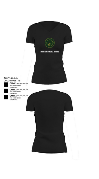 Womens Short Sleeve Vneck Shirt, Military Funeral Honors, , Teamtime, Team time, sublimation, custom sports apparel, team uniforms, spirit wear, spiritwear, sports uniforms, custom shirts, team store, custom team store, fundraiser sports, apparel fundraiser