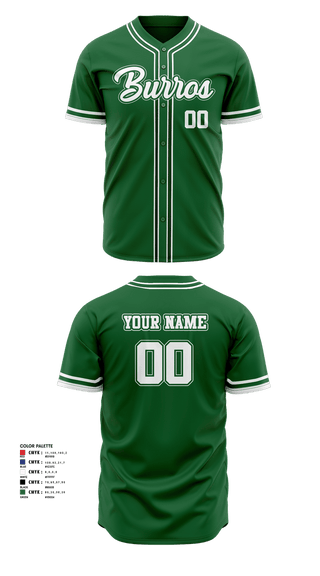 Full Button Baseball Jersey, Burros, Baseball, Teamtime, Team time, sublimation, custom sports apparel, team uniforms, spirit wear, spiritwear, sports uniforms, custom shirts, team store, custom team store, fundraiser sports, apparel fundraiser