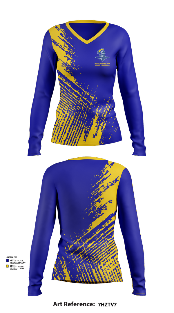 Womens Long Sleeve Vneck Shirt, Mt Juliet Christian Academy Baseball, Baseball, Teamtime, Team time, sublimation, custom sports apparel, team uniforms, spirit wear, spiritwear, sports uniforms, custom shirts, team store, custom team store, fundraiser sports, apparel fundraiser