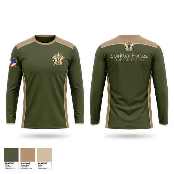 Long Sleeve Performance Shirt, Spiritual Forces The Lords Army, National Guard, Teamtime, Team time, sublimation, custom sports apparel, team uniforms, spirit wear, spiritwear, sports uniforms, custom shirts, team store, custom team store, fundraiser sports, apparel fundraiser