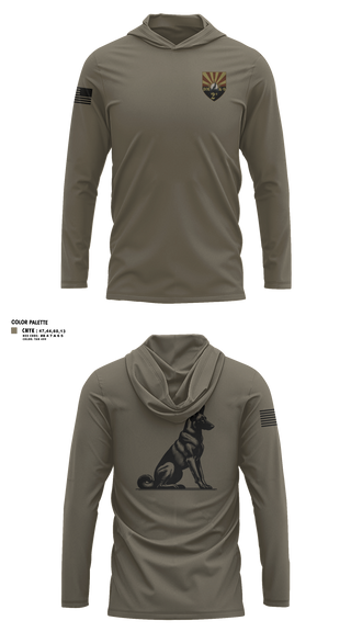 Long Sleeve Performance Shirt with hood, 355 K9, Air Force, Teamtime, Team time, sublimation, custom sports apparel, team uniforms, spirit wear, spiritwear, sports uniforms, custom shirts, team store, custom team store, fundraiser sports, apparel fundraiser