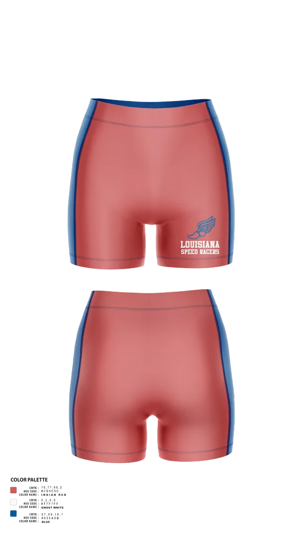Womens Compression Shorts, Louisiana Speed Racers, Track & Field, Teamtime, Team time, sublimation, custom sports apparel, team uniforms, spirit wear, spiritwear, sports uniforms, custom shirts, team store, custom team store, fundraiser sports, apparel fundraiser